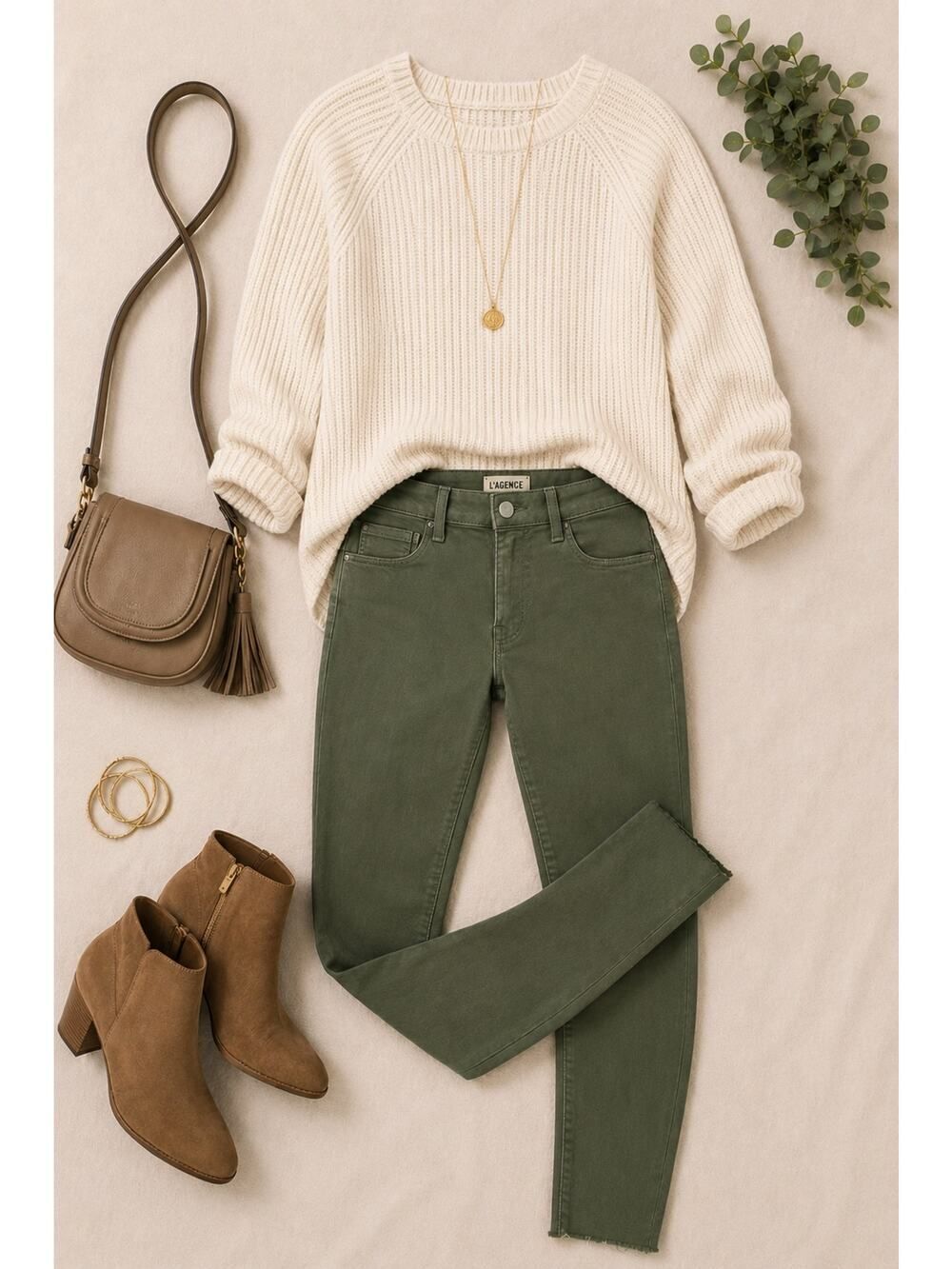 L’AGENCE Margot High Rise Skinny Jeans Meadow Green Raw Hem Stretch Size 25